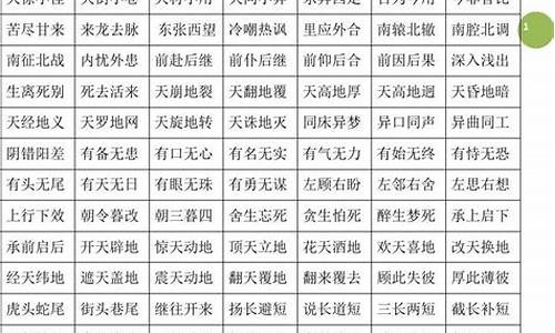 含有反义词的成语 2 4_含有反义词的成语24位置